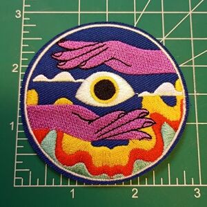 2/$10 Trippy Colorful Embroidered Patch with Eye Design